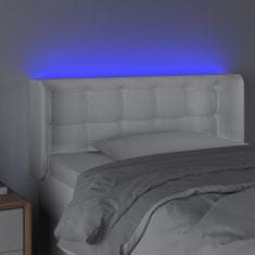 Vidaxl Čelo postele s LED bílé 83 x 16 x 78/88 cm umělá kůže