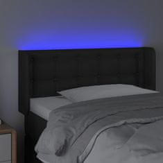 Greatstore Čelo postele s LED černé 103 x 16 x 78/88 cm umělá kůže