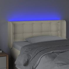 Greatstore Čelo postele s LED krémové 83 x 16 x 78/88 cm umělá kůže