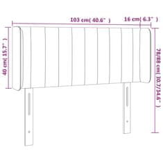 Greatstore Čelo postele s LED tmavě zelené 103 x 16 x 78/88 cm samet