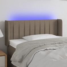 Greatstore Čelo postele s LED taupe 103 x 16 x 78/88 cm textil