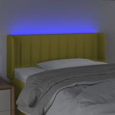 Vidaxl Čelo postele s LED zelené 83 x 16 x 78/88 cm textil