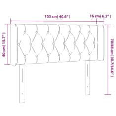 Greatstore Čelo postele s LED tmavě hnědé 103 x 16 x 78/88 cm textil