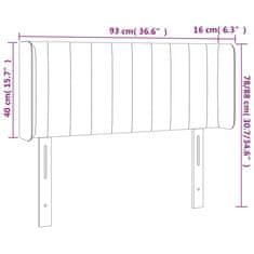 Greatstore Čelo postele s LED růžové 93 x 16 x 78/88 cm samet