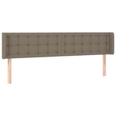 Greatstore Čelo postele s LED taupe 183 x 16 x 78/88 cm textil