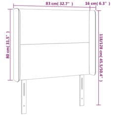 Greatstore Čelo postele s LED tmavě šedé 83 x 16 x 118/128 cm samet