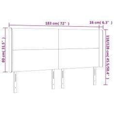 Greatstore Čelo postele s LED tmavě šedé 183 x 16 x 118/128 cm samet