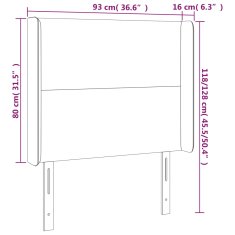 Greatstore Čelo postele s LED růžové 93 x 16 x 118/128 cm samet