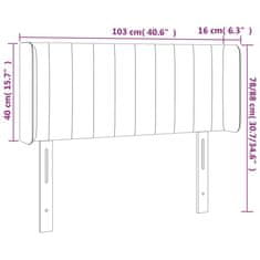 Greatstore Čelo postele s LED černé 103 x 16 x 78/88 cm samet