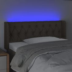 Greatstore Čelo postele s LED taupe 103 x 16 x 78/88 cm textil