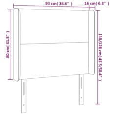 Greatstore Čelo postele s LED černé 93 x 16 x 118/128 cm umělá kůže