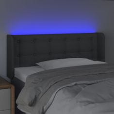 Greatstore Čelo postele s LED tmavě šedé 83 x 16 x 78/88 cm textil