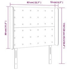 Vidaxl Čelo postele typu ušák černé 83x16x118/128 cm samet