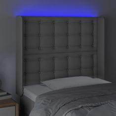 Greatstore Čelo postele s LED šedé 93 x 16 x 118/128 cm umělá kůže