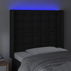 Greatstore Čelo postele s LED černé 93 x 16 x 118/128 cm umělá kůže