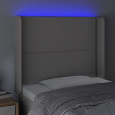 Greatstore Čelo postele s LED šedé 83 x 16 x 118/128 cm umělá kůže