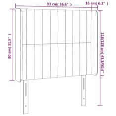 Greatstore Čelo postele s LED tmavě hnědé 93 x 16 x 118/128 cm textil