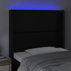 Greatstore Čelo postele s LED černé 83 x 16 x 118/128 cm umělá kůže