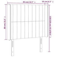 Greatstore Čelo postele s LED tmavě zelené 83 x 16 x 118/128 cm samet