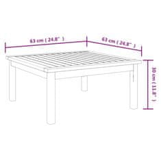 Greatstore Zahradní stolek 63 x 63 x 30 cm masivní akáciové dřevo