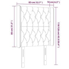 Vidaxl Čelo postele s LED světle šedé 83 x 16 x 118/128 cm textil