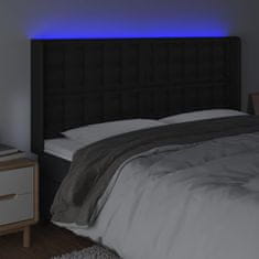 Greatstore Čelo postele s LED černé 183 x 16 x 118/128 cm umělá kůže