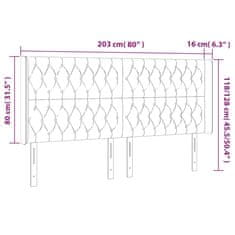 Greatstore Čelo postele s LED tmavě šedé 203 x 16 x 118/128 cm textil