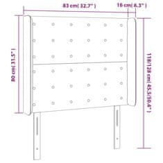 Greatstore Čelo postele s LED bílé 83 x 16 x 118/128 cm umělá kůže