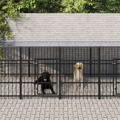 Petromila Venkovní psí kotec se střechou ocel 15,02 m²