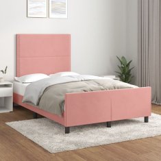 Petromila Rám postele s čelem růžový 120 x 200 cm samet