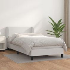 Greatstore Box spring postel s matrací bílá 80 x 200 cm umělá kůže