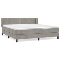 Greatstore Box spring postel s matrací světle šedá 160x200 cm samet