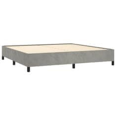 Greatstore Box spring postel s matrací světle šedá 200x200 cm samet