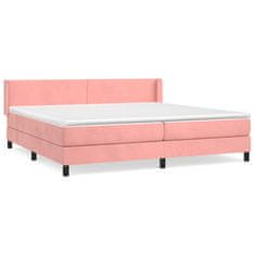 Greatstore Box spring postel s matrací růžová 200x200 cm samet