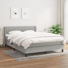 Greatstore Box spring postel s matrací světle šedá 140 x 190 cm textil