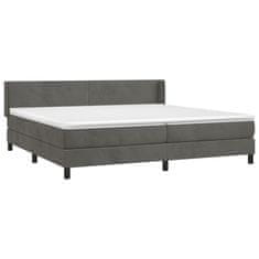 Greatstore Box spring postel s matrací tmavě šedá 200x200 cm samet