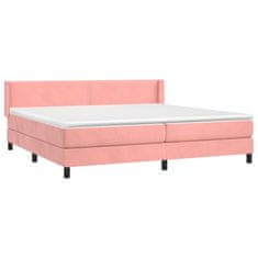 Greatstore Box spring postel s matrací růžová 200x200 cm samet