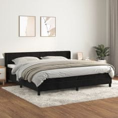 Greatstore Box spring postel s matrací černá 200x200 cm samet