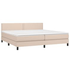 Greatstore Box spring postel s matrací cappuccino 200 x 200 cm umělá kůže