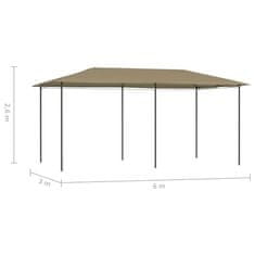 Greatstore Altán 3 x 6 x 2,6 m taupe 160 g/m2