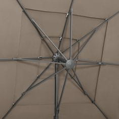 Greatstore 4stupňový slunečník s hliníkovou tyčí taupe 250 x 250 cm