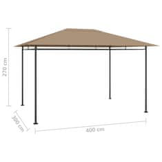 Greatstore Altán 4 x 3 x 2,7 m taupe 180 g/m2