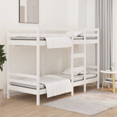 Vidaxl Patrová postel bílá 75 x 190 cm masivní borové dřevo