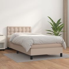 Petromila Box spring postel s matrací cappuccino 90x200 cm umělá kůže