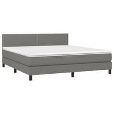 Petromila Box spring postel s matrací tmavě šedá 160x200 cm textil