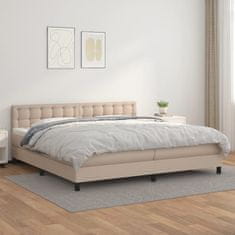 Vidaxl Box spring postel s matrací cappuccino 200 x 200 cm umělá kůže