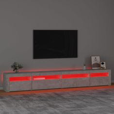 Vidaxl TV skříňka s LED osvětlením betonově šedá 270 x 35 x 40 cm