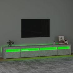 Vidaxl TV skříňka s LED osvětlením betonově šedá 270 x 35 x 40 cm