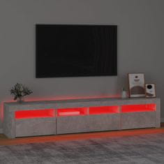 Vidaxl TV skříňka s LED osvětlením betonově šedá 210x35x40 cm