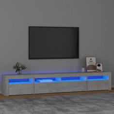 Vidaxl TV skříňka s LED osvětlením betonově šedá 240x35x40 cm